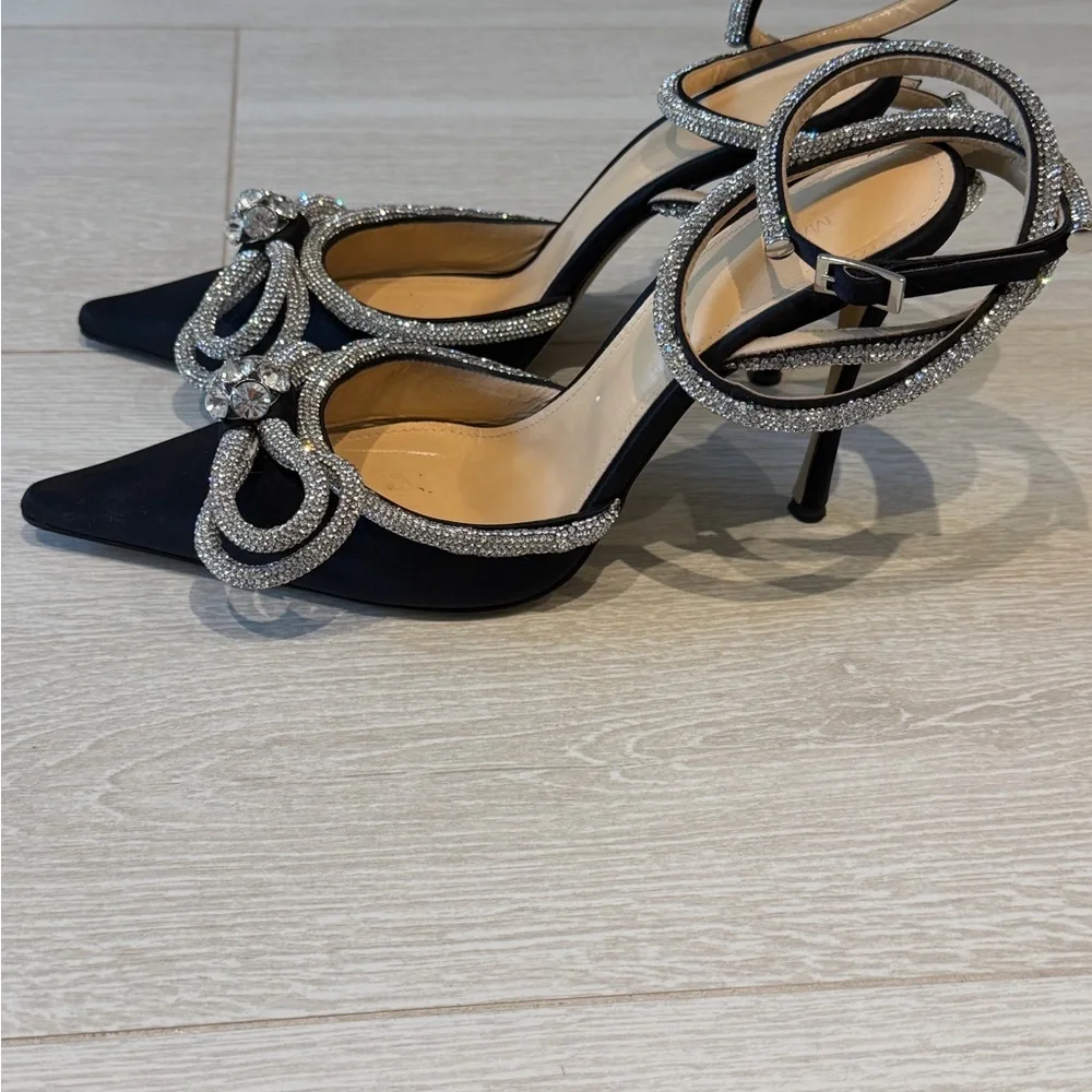 MACH & MACH Double Bow Satin Heels - Picture 10 of 12
